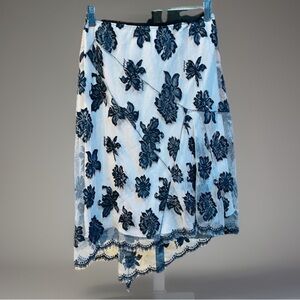 Nude under and Black Lace Overlay Dress Skirt